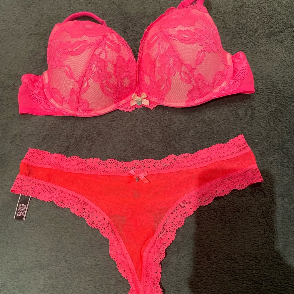 Victoria’s Secret Hot Pink Bra & Thong Set